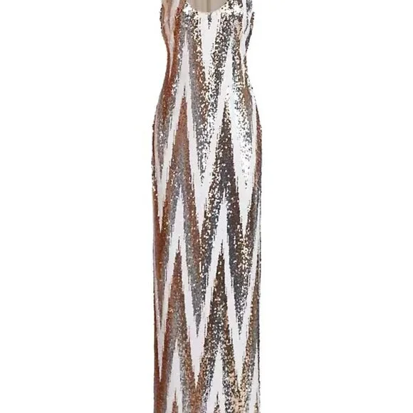 Halston Heritage | Dresses | Halston Eleanor Gown In Chevron Sequin |  Poshmark